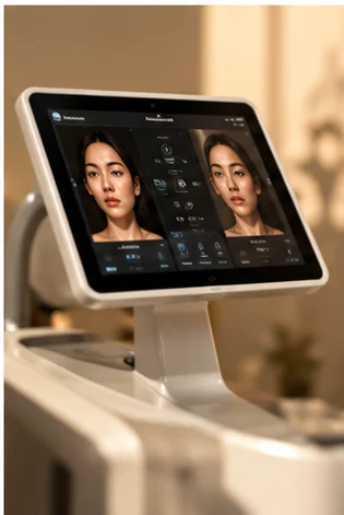 Skin analysis system displaying a facial scan